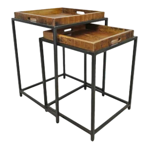 Salvaged Wood Tray Nesting Tables
