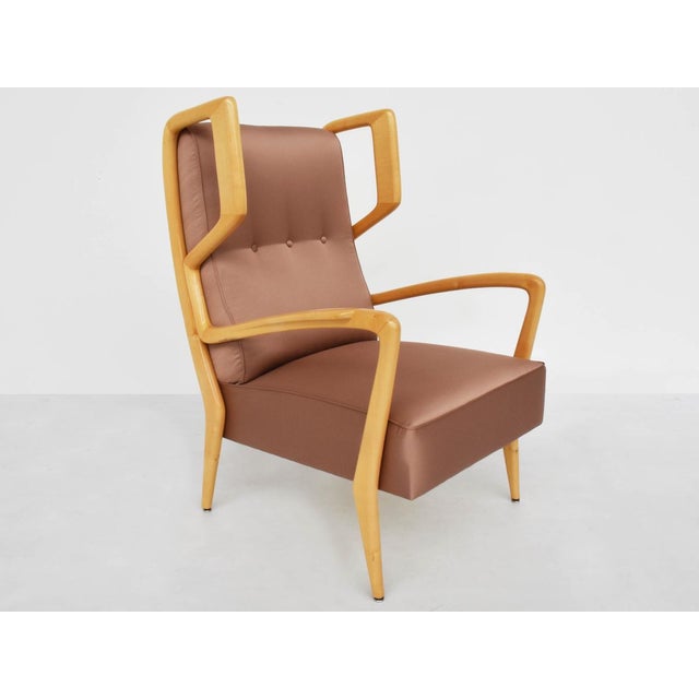 Armchairs in Satin by Orlando Orlandi, 1951, Set of 2 For Sale - Image 10 of 12