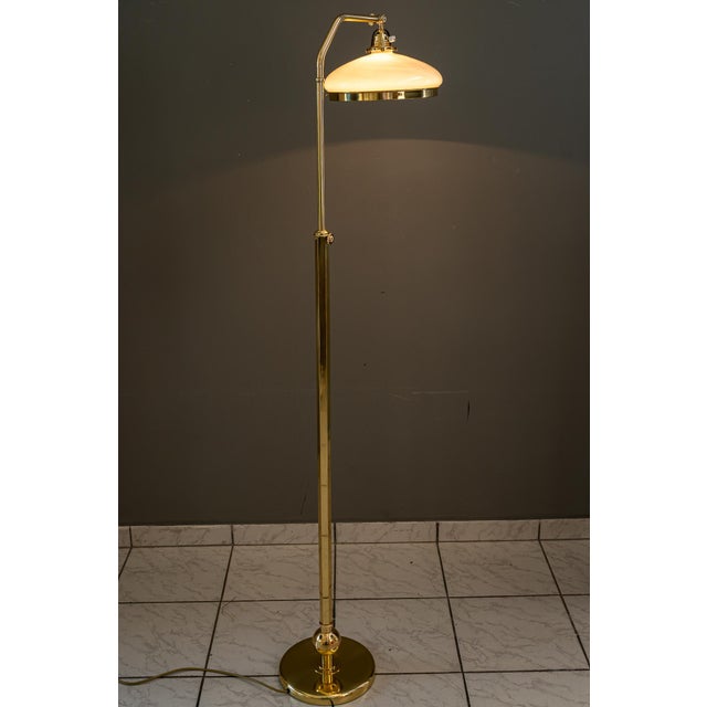 Height-Adjustable Swivel Floor Lamp with Opal Glass Shade, Vienna, Austria, 1920s For Sale - Image 18 of 18