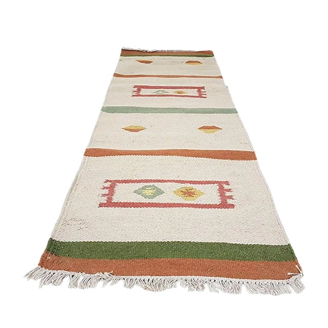 Vintage Indian Woolen Rug For Sale