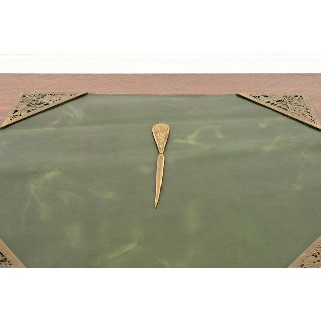 Metal Tiffany Studios New York Grapevine Bronze Doré and Favrile Slag Glass Letter Opener For Sale - Image 7 of 11