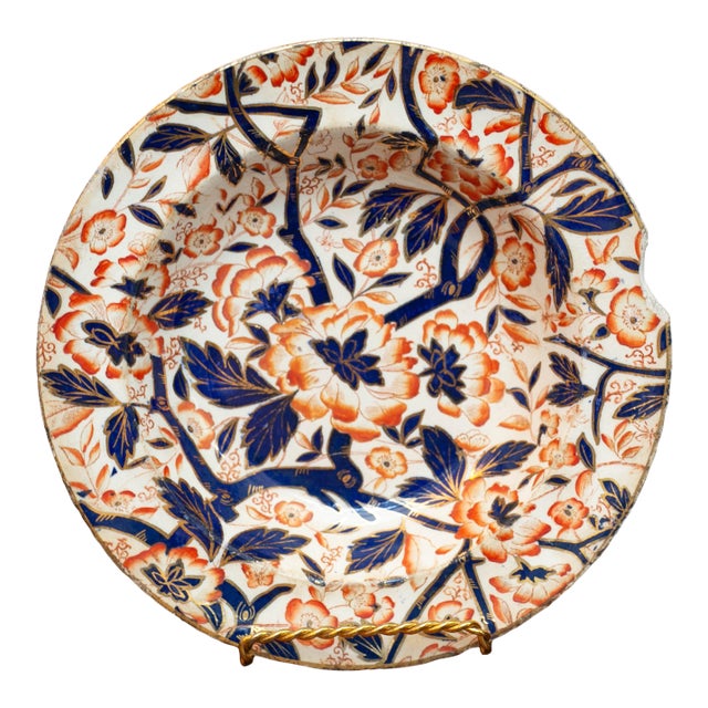 Pair Antique Royal Crown Derby Imari Porcelain Plates – Early 19th Century – Hand-Painted Gilt For Sale