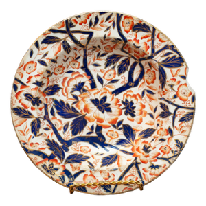Pair Antique Royal Crown Derby Imari Porcelain Plates – Early 19th Century – Hand-Painted Gilt