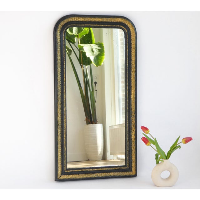 Tall Antique 19th Century Louis Philippe French Mirror in Arched Gilt Wood For Sale - Image 10 of 10
