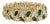 18K Yellow Gold 3 1/4 Cttw Diamond and Green Enamel Gold Textured Bracelet (G-H Color, VS1-VS2 Clarity) - 7" Inches For Sale