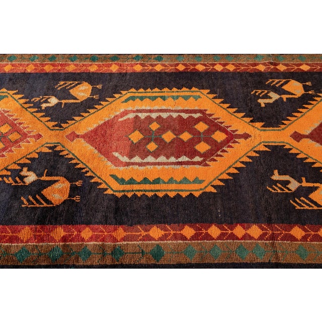 Mid 20th Century Vintage Kurdish Hanmade Wool Rug, 4' X 11' For Sale - Image 5 of 10