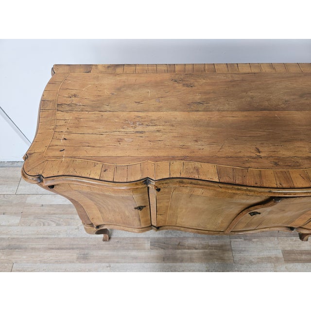 1960s Small Baroque-Style Walnut Sideboard with Four Doors, 1960 For Sale - Image 5 of 18
