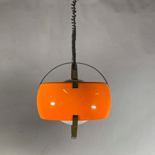 Space Age FHD00480-1 Spherical Orange Chandelier with Chrome Accents, 1970s For Sale - Image 13 of 18