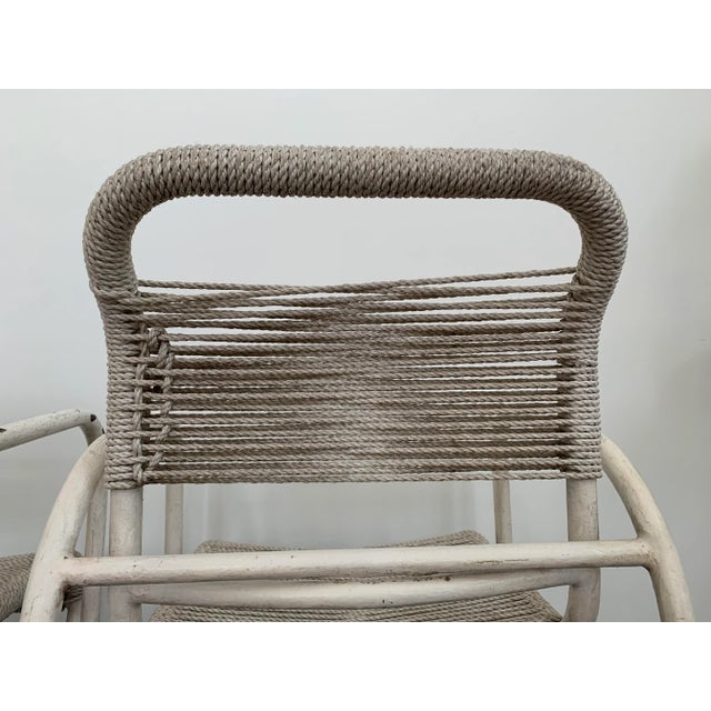 Metal Vintage Iron and Rope Garden Chairs- A Pair For Sale - Image 7 of 12