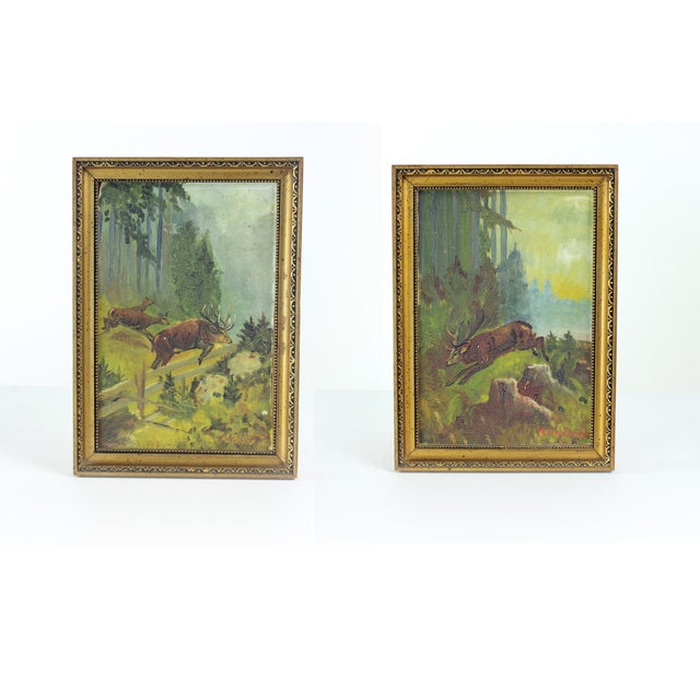 M. Hrušovská, Forest, 1950s, Paintings on Paper, Set of 2 For Sale - Image 15 of 15