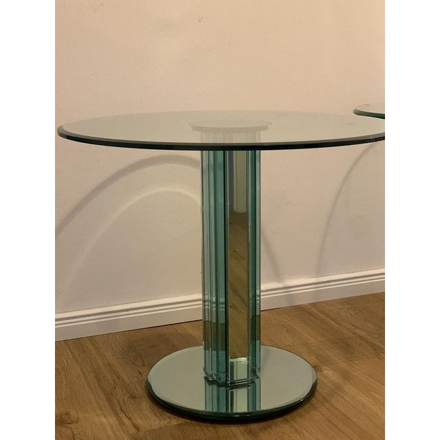 Glass Glass Side Tables with Mirroring Glass by Luigi Massoni for Gallotti & Radice, Set of 2 For Sale - Image 7 of 14
