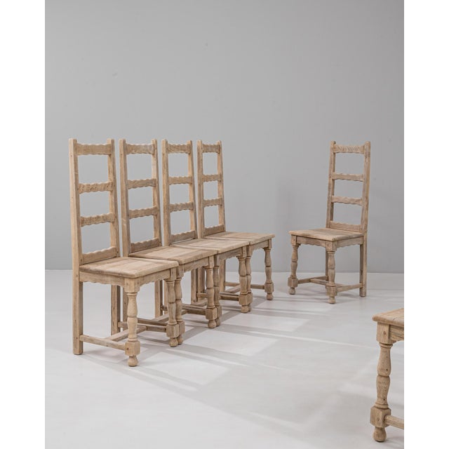 20th Century French Oak Ladder-Back Dining Chairs - Set of 6 For Sale - Image 18 of 18