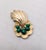 Vintage Signed Ledo 1961 Goldtone Faux-Jade Cabochon & Clear Rhinestone Comet Brooch For Sale In Philadelphia - Image 6 of 8
