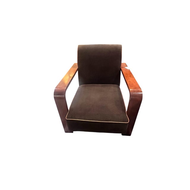 Lauren Ralph Lauren Ralph Lauren Mohair Art Deco Style Chairs For Sale - Image 4 of 9