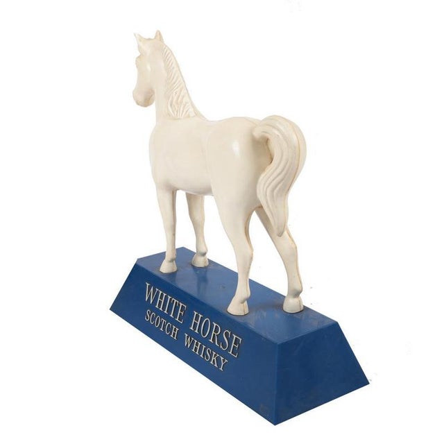 Rare Vintage White Horse Scotch Whisky Advertising Statue (c. 1960s) - Pub & Home Bar Collectible, Excellent Condition...