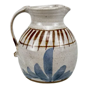 Antique Primitive Farmhouse Stoneware Pottery Creamer Pitcher