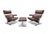 Mid Century Modern Brown Leather and Chromium Lounge Chairs and Ottoman Attributed to Richard Hersberger For Sale In Chicago - Image 6 of 11