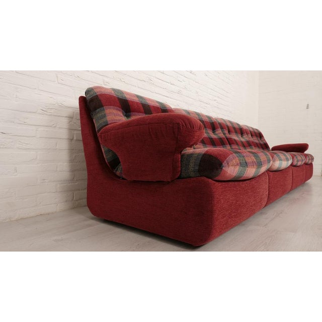 Modular Red Checkered Sofa, 1970s, Set of 4 For Sale - Image 11 of 13