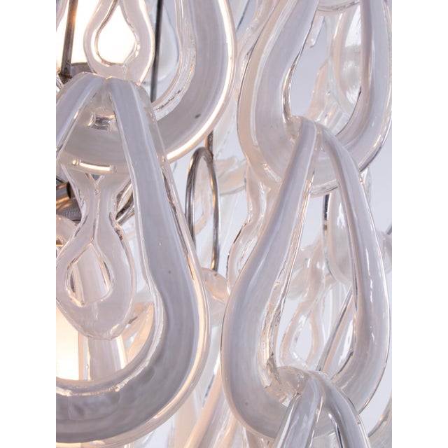 Glass Huge Chandelier by Angelo Mangiarotti for Vistosi, Italy, 1960 For Sale - Image 7 of 13