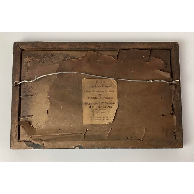 Art Nouveau Maxfield Parrish the Lute Players Vintage 1920's House of Art Small For Sale - Image 3 of 4