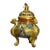 Pure Copper Cloisonne Filigree Flying Beast Incense Burner Censer - Gilt Gold Body With Colored Enamel For Sale