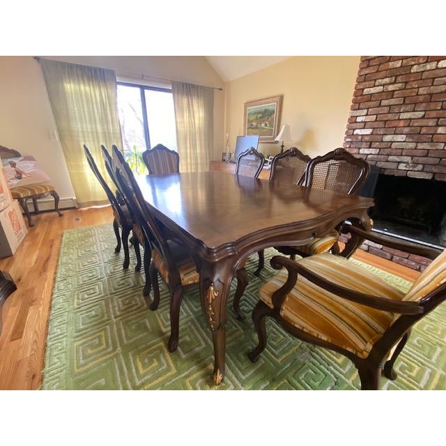 1970s Karges Louis XV-Style Carved Walnut Dining Chairs — Set of 10 For Sale - Image 10 of 17