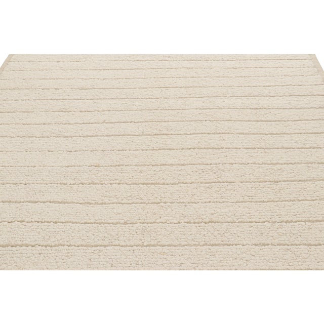 Not Yet Made - Made To Order Rug & Kilim’s Textural Kilim Rug in Cream and White High-Low Stripes - 12x16 For Sale - Image 5 of 7