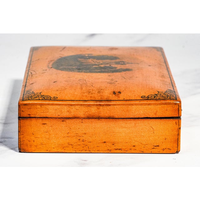 Unusual Rare Large Mauchline Ware Wood Box Robert Burns Antique Victorian Souvenir Scotland Scottish For Sale - Image 14 of 15
