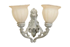 Two Arm Cast Iron Wall Lamp