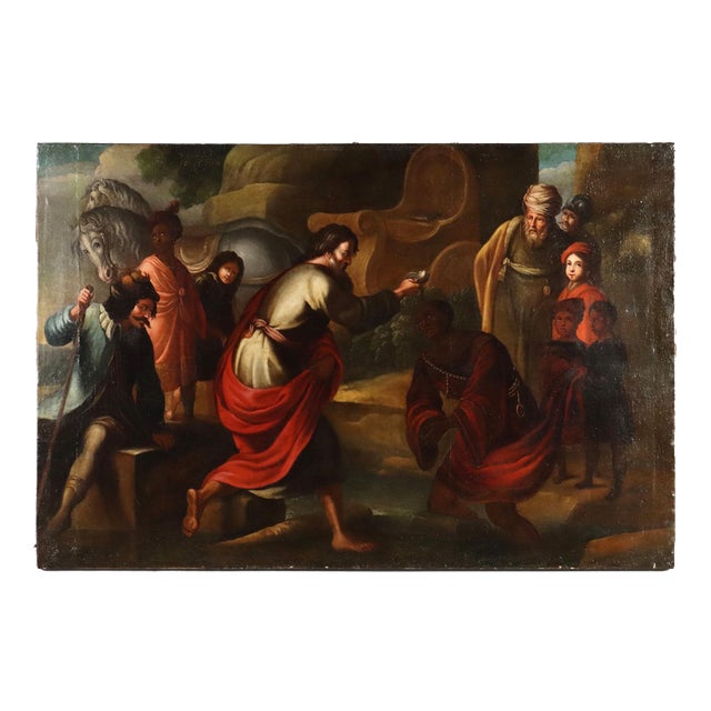 The Baptism of the Eunuch, Oil on Canvas For Sale