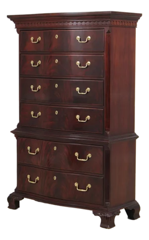 Thomasville Flame Mahogany Bow Front Chest on Chest