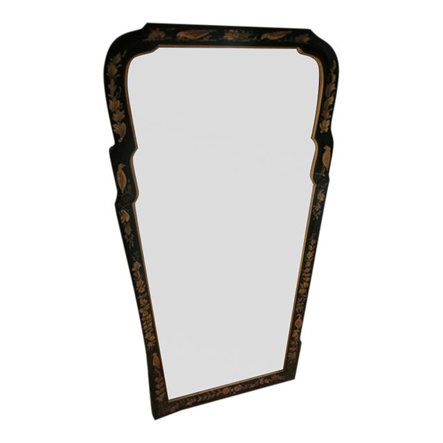 Vintage Chinoiserie Bird Mirror – Eclectic Hollywood Regency Wall Mirror For Sale