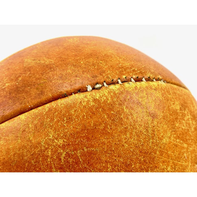 Animal Skin Mid-Century Leather Medicine Ball, 1950s For Sale - Image 7 of 11