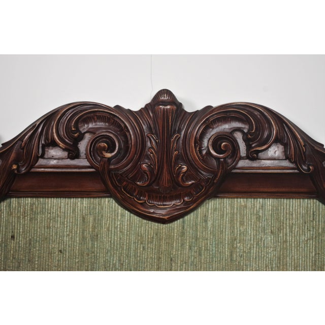 Hand-Carved Painting, 1950s, Textile & Wood, Framed For Sale - Image 9 of 18