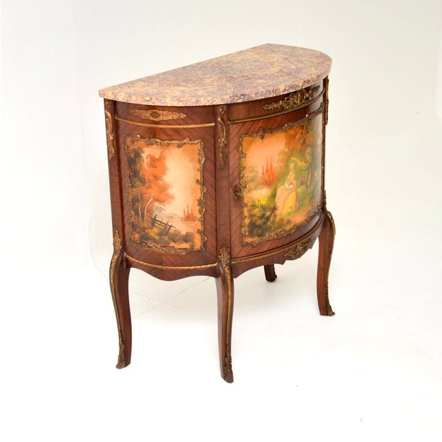 Antique French Marble Top Cabinet, 1930s For Sale - Image 4 of 12