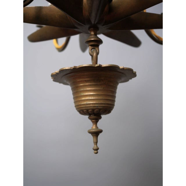 2000 - 2009 18th Century Flemish Bronze Oil Chandelier For Sale - Image 5 of 12
