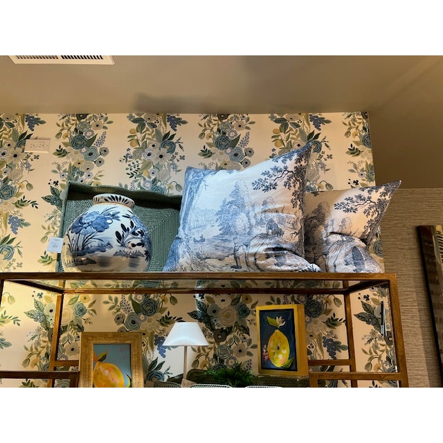 2020s Decorative Blue & White Stoneware Ginger Jar For Sale - Image 5 of 7