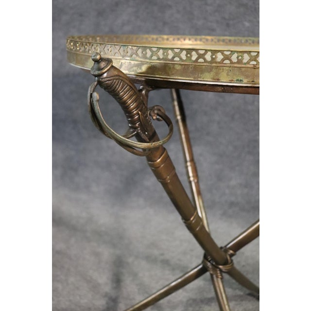 Metal Sword Form Marble Top Gueridon For Sale - Image 7 of 9