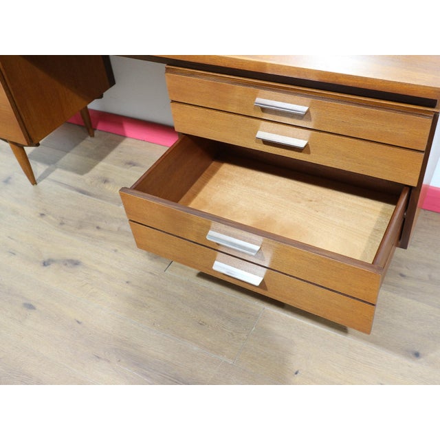 Mid Century Modern Vintage Teak Desk Vanity by White and Newton Danish Style For Sale - Image 12 of 17