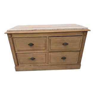 Marble and Oak Counter, 1900 For Sale