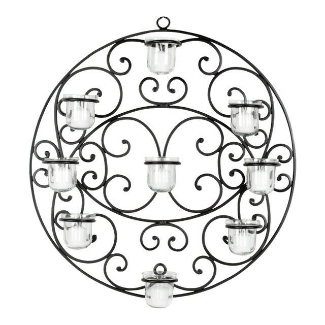 Wilson Light Wall Décor in Black Powder Coated For Sale