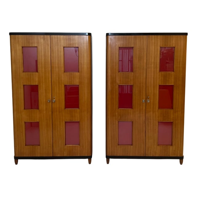 Vintage Wardrobes, 1950s, Set of 2 For Sale