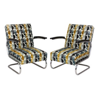 Bauhaus Tubular Armchairs attributed to Willem Hendrik Gispen for Mücke Melder, 1930s, Set of 2 For Sale