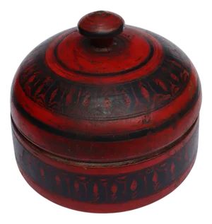 Handpainted Wooden Lacquerware Spice Box, 1950s