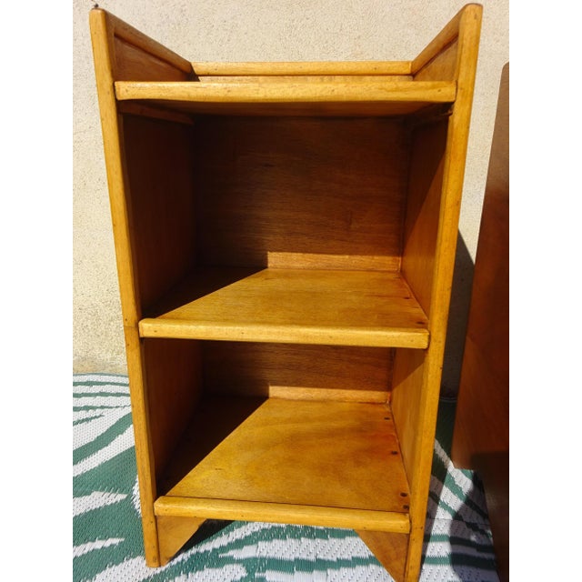 Light Wood Bedside Tables with Top Edges, 1990s, Set of 2 For Sale - Image 16 of 18