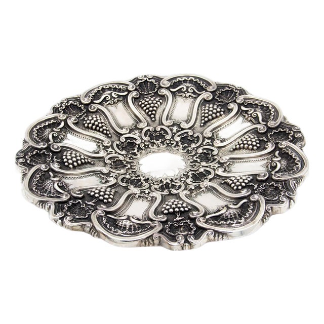 Silver Parade Salver with Bunches of Grapes and Shells in Relief For Sale