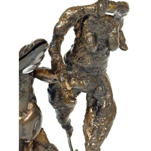 Surrealist Bronze Sculpture of a Woman and Alligator on Skates For Sale - Image 13 of 18
