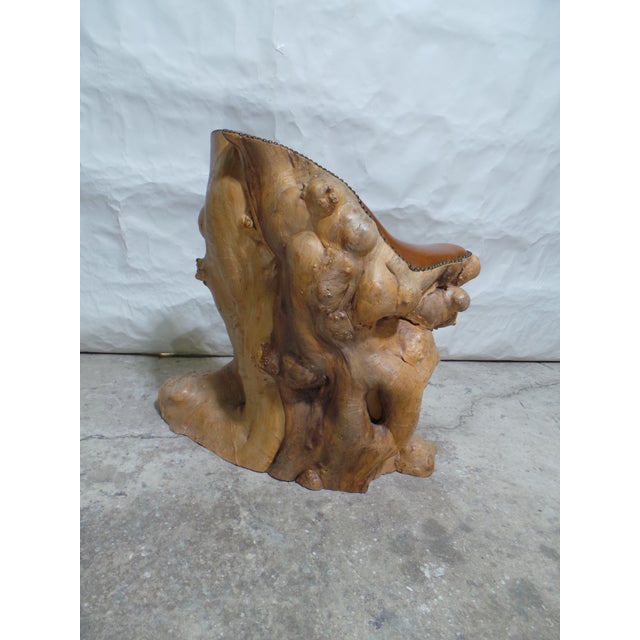 Wood Burl Chair For Sale - Image 7 of 10