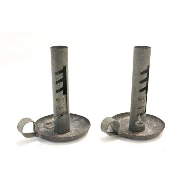 Farmhouse Chamberstick Candle Holder Set For Sale - Image 3 of 10