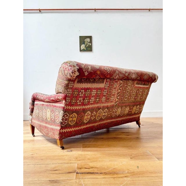 Antique Kilim Covered Two-Seater Sofa For Sale - Image 7 of 9